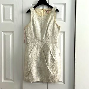 White and silver patterned dress